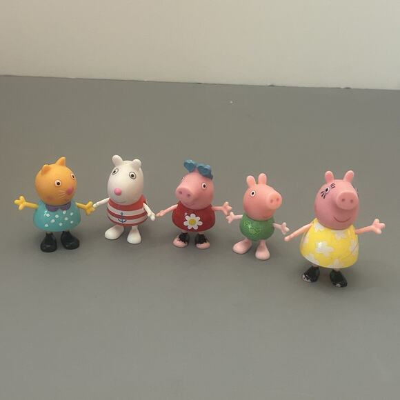 Peppa Pig Red Car Jazzwares Family Convertible and 5 Figures 2003 Toy NO SOUND - Picture 5 of 9